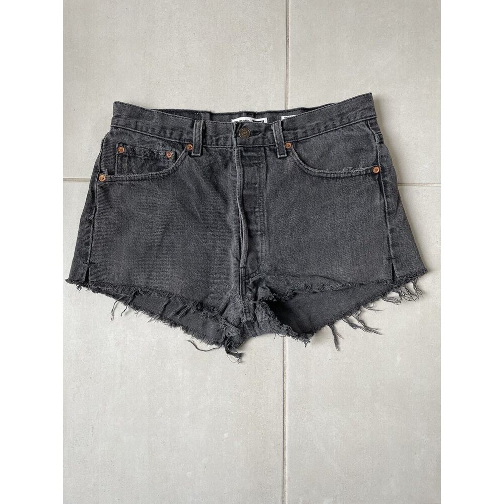 Re/Done Shorts Denim Jeans Distressed Cut Off Frayed High Waist
